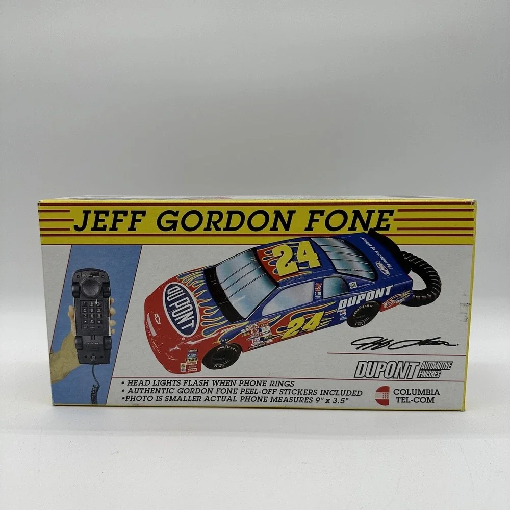Columbia Tel-Com 1998 Jeff Gordon Fone #24 Racing Car Telephone w/ Box Phone